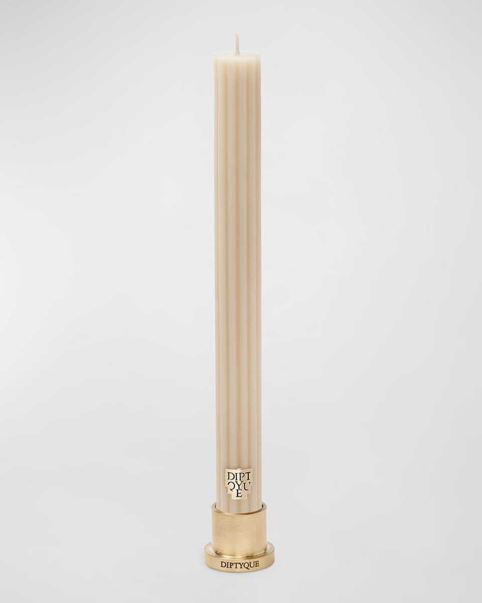 2.4 oz. Ambre Scented Ribbed Taper Candle - Limited Edition